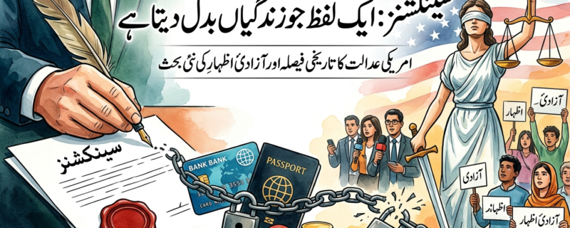 سینکشنز: ایک لفظ جو زندگیاں بدل دیتا ہے