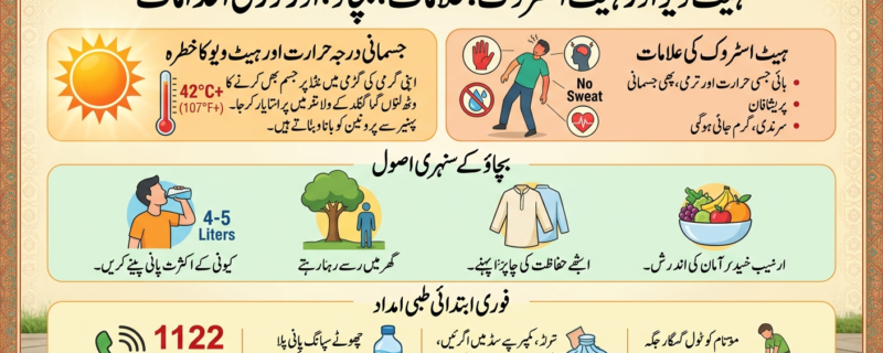 ہیٹ ویو اور گرمی کی شدت سے بچاؤ